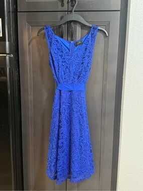 DressyStar XS Royal Blue Lace Dress with Detachable Sash- PLEASE READ FULL POST